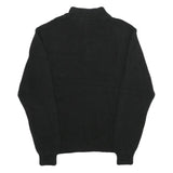 CHAPS Mens Black Plain Cotton Pullover Jumper Half Zip L Classic Knitwear