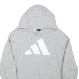 ADIDAS Mens Grey Cotton Blend Hoodie M Casual Pullover Sweatshirt Sportswear
