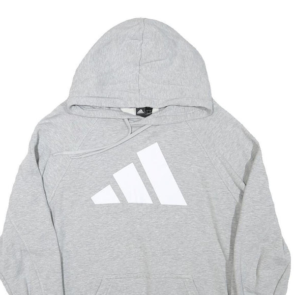ADIDAS Mens Grey Cotton Blend Hoodie M Casual Pullover Sweatshirt Sportswear