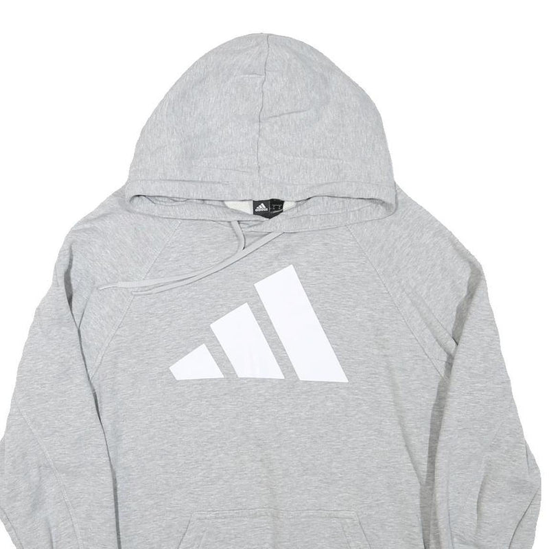 ADIDAS Mens Grey Cotton Blend Hoodie M Casual Pullover Sweatshirt Sportswear