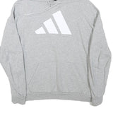 ADIDAS Mens Grey Cotton Blend Hoodie M Casual Pullover Sweatshirt Sportswear