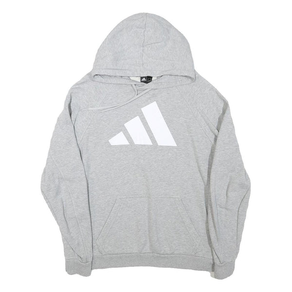 ADIDAS Mens Grey Cotton Blend Hoodie M Casual Pullover Sweatshirt Sportswear