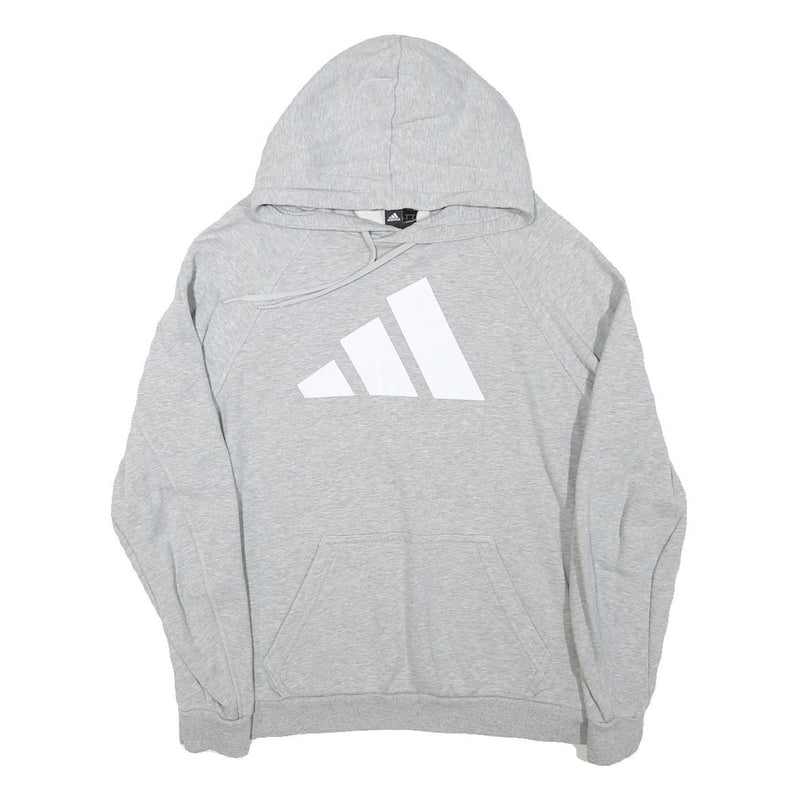 ADIDAS Mens Grey Cotton Blend Hoodie M Casual Pullover Sweatshirt Sportswear