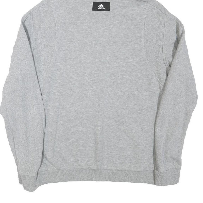 ADIDAS Mens Grey Cotton Blend Hoodie M Casual Pullover Sweatshirt Sportswear