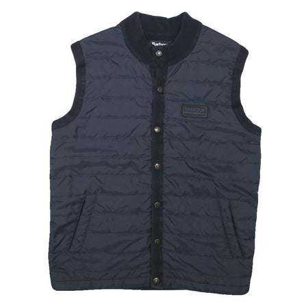 BARBOUR INTERNATIONAL Mens Navy Blue Quilted Button Jacket S Polyester Blend