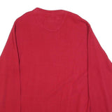 CHAPS RALPH LAUREN Mens Red Crew Neck Sweatshirt M Embroidered Logo Striped