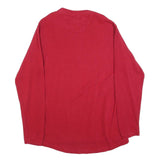CHAPS RALPH LAUREN Mens Red Crew Neck Sweatshirt M Embroidered Logo Striped
