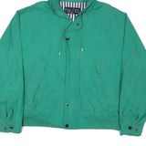 NAUTICA Mens Green & Navy Zip Jacket L Cotton Blend Casual Outdoor Hooded