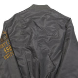 FOURTY FIVE Mens Grey Bomber Jacket M Polyester Military Style Zip M