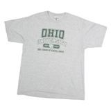 JERZEES Mens Grey Ohio University Graphic T-Shirt M Crew Neck Short Sleeve