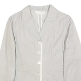 S MAX MARA Womens Grey Cotton Blend Jacket UK 10 Button Closure Classic Fit
