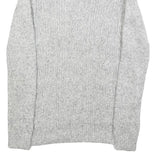 TOMMY HILFIGER Womens Grey Cable Knit Cotton Blend Jumper Crew Neck XS Soft Warm