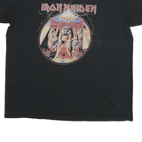 IRON MAIDEN Mens Black Graphic T-Shirt L Short Sleeve Crew Neck Band Cotton