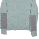 CARHARTT Womens Blue Patterned Jumper Crew Neck Basic Knit M Cotton Blend Casual