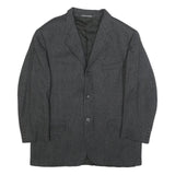 BALLY Mens Grey Herringbone Wool Blend Classic Jacket XL Button Formal Outerwear
