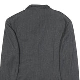 BALLY Mens Grey Herringbone Wool Blend Classic Jacket XL Button Formal Outerwear