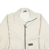 OFF THE LIP Mens Cream Hip Hop Zip Jacket XL Polyester Plain Artistic Print