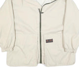 OFF THE LIP Mens Cream Hip Hop Zip Jacket XL Polyester Plain Artistic Print