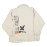 OFF THE LIP Mens Cream Hip Hop Zip Jacket XL Polyester Plain Artistic Print