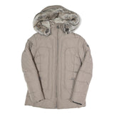 WELLENSTEYN Womens Beige Jacket M Polyester Blend Zip Hooded Plain Winter