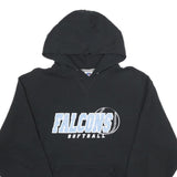 RUSSELL ATHLETIC Mens Black Falcons Softball Pullover Hoodie M Cotton Blend