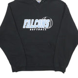 RUSSELL ATHLETIC Mens Black Falcons Softball Pullover Hoodie M Cotton Blend