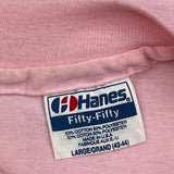 Rainbow Row Charleston South Carolina Hanes Single Stitch T-Shirt - Large Pink Cotton Blend