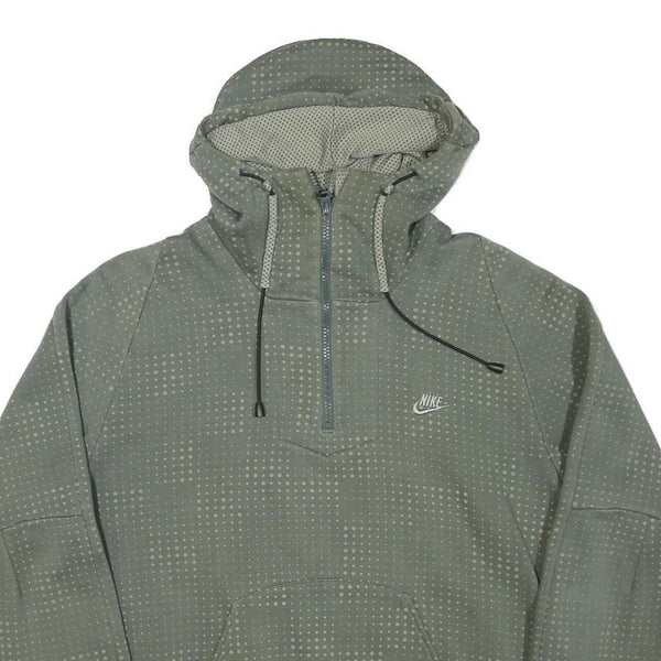 NIKE Mens Green Cotton Blend Pullover Hoodie M Reflective Dots TCC Interclubs