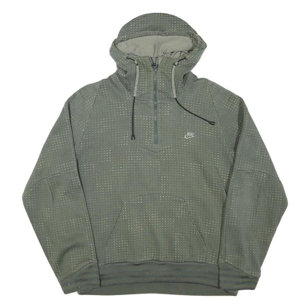 NIKE Mens Green Cotton Blend Pullover Hoodie M Reflective Dots TCC Interclubs