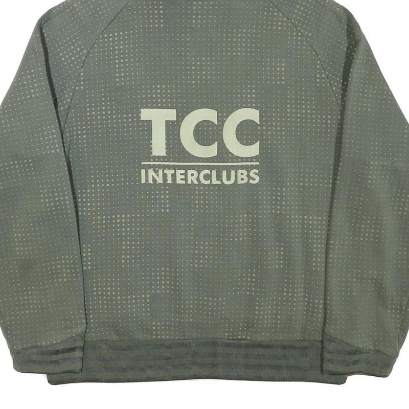 NIKE Mens Green Cotton Blend Pullover Hoodie M Reflective Dots TCC Interclubs