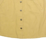 MIAMI Womens Beige Cotton Blend Mini Skirt Button Closure Casual Pocketed Size S