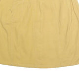 MIAMI Womens Beige Cotton Blend Mini Skirt Button Closure Casual Pocketed Size S