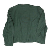 DORIS ULBRICH Womens Green Coach Jacket M Linen Woven Plain Button Closure Long