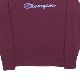 CHAMPION Womens Maroon Sweatshirt Crew Neck M Embroidered Logo Comfort Fit
