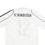 ADIDAS Mens White & Black FC Nordstern Graphic T-Shirt S Short Sleeve V-Neck