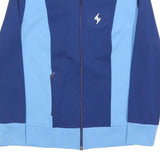Womens Blue & Light Blue Casual Zip Up Polyester Blend Jacket M Plain Sporty