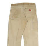 DICKIES Mens Regular Fit Straight Beige Cotton Jeans W34 L29 Workwear Casual