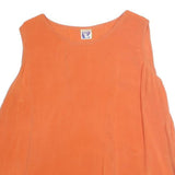 YESSICA Womens Orange Sleeveless Plain Top M Summer Casual