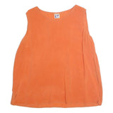 YESSICA Womens Orange Sleeveless Plain Top M Summer Casual