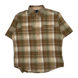 Tommy Hilfiger Checked Short Sleeve Shirt - Large Brown Cotton