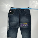 Los Angeles Lakers Unk Graphic Jeans - 34W 32L Dark Wash Cotton