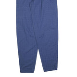 Womens Blue Cotton Blend Relaxed Tapered Trousers W26 L32 Casual Comfort Style