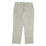 CARHARTT Mens Relaxed Beige Cotton Blend Cargo Trousers W34 L30 Workwear Durable