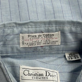 Christian Dior Pinstripe Shirt - Medium Blue Cotton