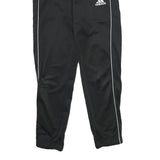 ADIDAS Mens Joggers Black & White Slim Tapered S W26 L30 Sports Logo