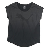 PUMA Womens Black Graphic T-Shirt UK 14 Short Sleeve Crew Neck Sport Casual