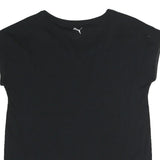 PUMA Womens Black Graphic T-Shirt UK 14 Short Sleeve Crew Neck Sport Casual