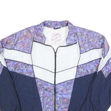 DAUIESA JUBEES Mens Purple & White Patterned Polyester Zip Jacket M