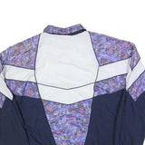 DAUIESA JUBEES Mens Purple & White Patterned Polyester Zip Jacket M