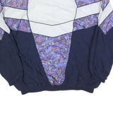 DAUIESA JUBEES Mens Purple & White Patterned Polyester Zip Jacket M